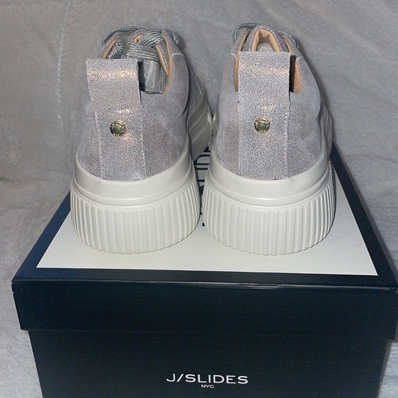 NWT J/SLIDES WEST Bronze Metallic Suede Sneaker - Picture 10 of 15